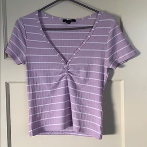 Purple and White Stipped Crop atop